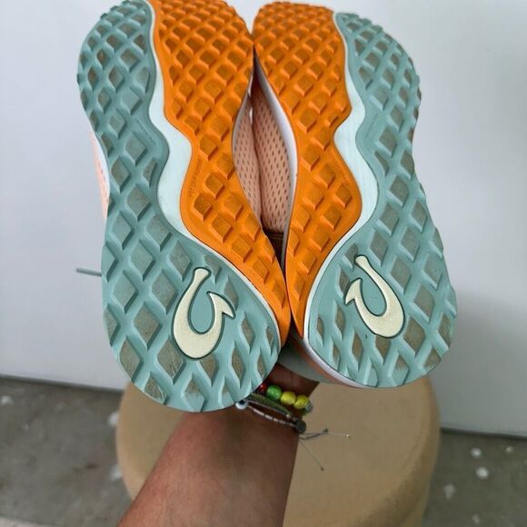 Olukai Sporty Wailuku Women’s Athletic Mesh Sneaker Orange Peach Swell Teal - Picture 10 of 13